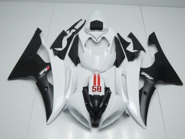 58 Sic Blanc & Noir 08-16 Yamaha R6 Carénage Moto