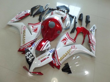 634 Blanc & Rouge 12-16 Honda CBR1000RR Carénage Moto