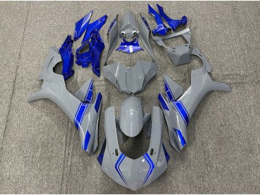 Accents Gris & Bleu Nardo 15-19 Yamaha R1 Carénage Moto