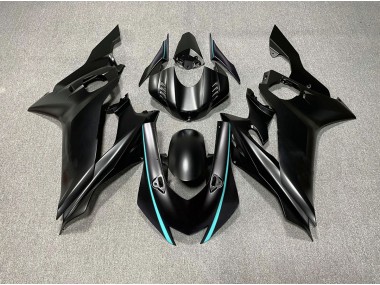 Accents Noir Mat & Bleu Sarcelle 17-21 Yamaha R6 Carénage Moto