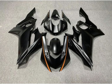 Accents Noir Mat & Orange 17-21 Yamaha R6 Carénage Moto