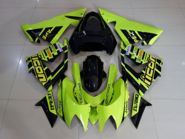 Alta Visibilità Giallo E Nero 04-05 Kawasaki ZX10R Carénage Moto