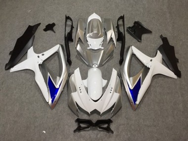 Argent Blanc Bleu 08-10 Suzuki GSXR 600-750 Carénage Moto