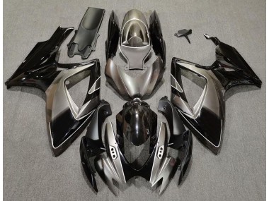 Argent Foncé & Noir 06-07 Suzuki GSXR 600-750 Carénage Moto