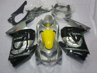 Argent & Noir 08-12 Kawasaki Ninja 250 Carénage Moto