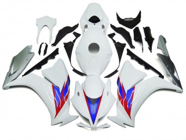 Blanc Brillant & Argent 12-16 Honda CBR1000RR Carénage Moto