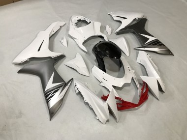 Blanc Brillant & Argent Mat 11-24 Suzuki GSXR 600-750 Carénage Moto