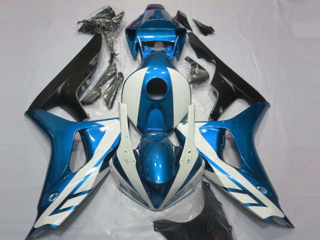 Blanc Brillant & Bleu 06-07 Honda CBR1000RR Carénage Moto Blanc Brillant & Bleu 06-07 Honda CBR1000RR Carénage Moto