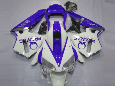 Blanc Brillant & Bleu Pramac 03-04 Honda CBR600RR Carénage Moto
