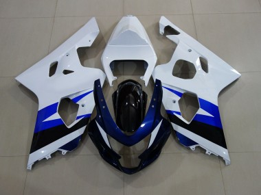 Blanc Brillant & Bleu Profond 04-05 Suzuki GSXR 600-750 Carénage Moto