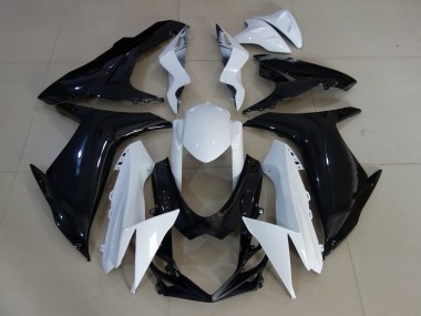 Blanc Brillant & Noir 11-24 Suzuki GSXR 600-750 Carénage Moto