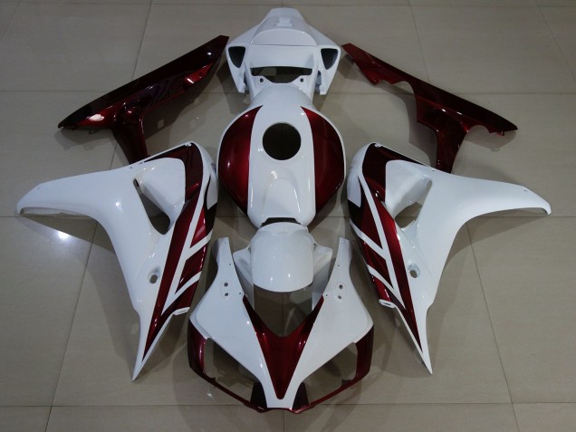 Blanc Brillant & Rouge Profond 06-07 Honda CBR1000RR Carénage Moto