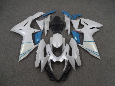 Blanc Nacré & Bleu Clair 11-24 Suzuki GSXR 600-750 Carénage Moto