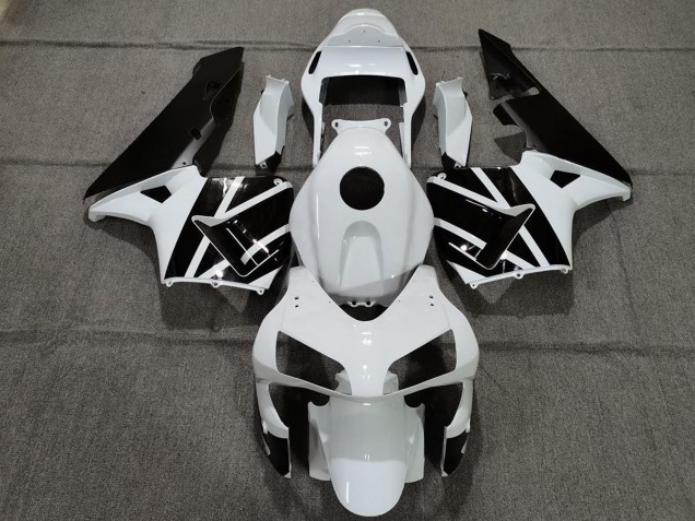 Blanc Nacré & Noir 03-04 Honda CBR600RR Carénage Moto Blanc Nacré & Noir 03-04 Honda CBR600RR Carénage Moto