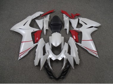 Blanc Nacré & Rouge 11-24 Suzuki GSXR 600-750 Carénage Moto