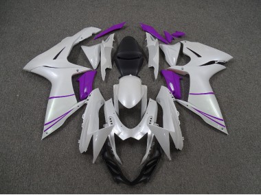Blanc Nacré & Violet 11-24 Suzuki GSXR 600-750 Carénage Moto