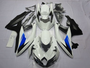 Blanc & Noir 08-10 Suzuki GSXR 600-750 Carénage Moto