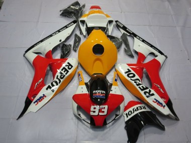 Blanc Orange Clair Repsol 06-07 Honda CBR1000RR Carénage Moto