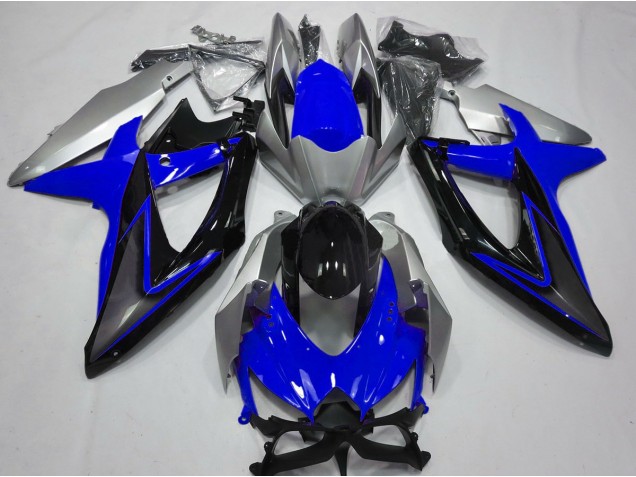 Bleu & Argent 08-10 Suzuki GSXR 600-750 Carénage Moto