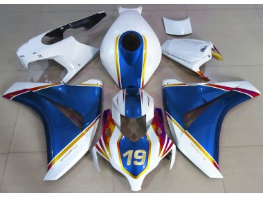 Bleu Brillant & Blanc 08-11 Honda CBR1000RR Carénage Moto