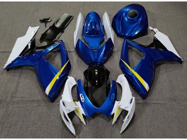 Bleu Brillant Blanc & Jaune 06-07 Suzuki GSXR 600-750 Carénage Moto