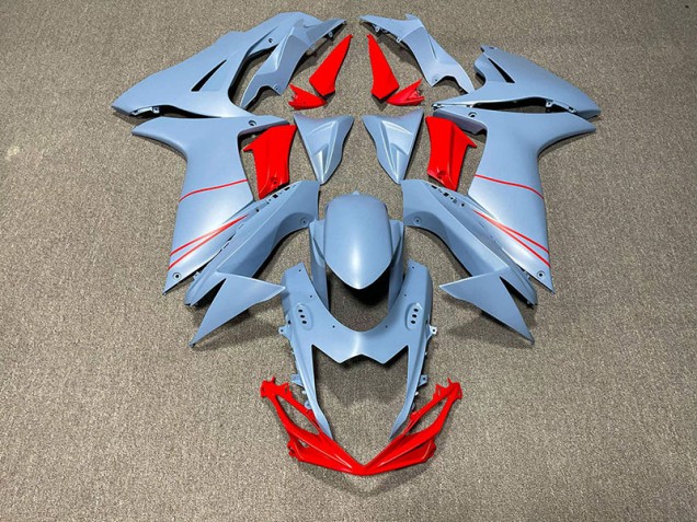 Bleu Ciel Mat & Rouge 11-24 Suzuki GSXR 600-750 Carénage Moto Bleu Ciel Mat & Rouge 11-24 Suzuki GSXR 600-750 Carénage Moto