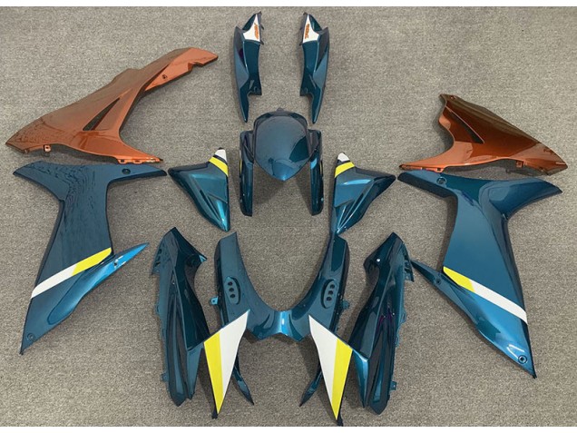 Bleu Clair Brillant & Orange 11-24 Suzuki GSXR 600-750 Carénage Moto Bleu Clair Brillant & Orange 11-24 Suzuki GSXR 600-750 Carénage Moto