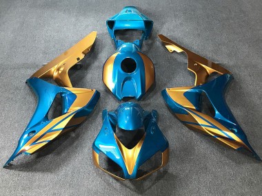 Bleu Clair & Or 06-07 Honda CBR1000RR Carénage Moto