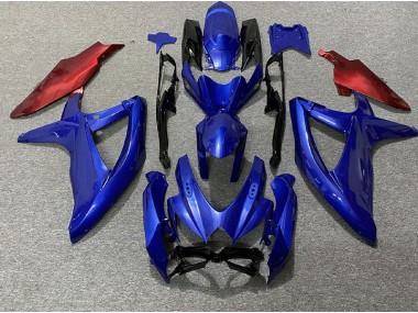 Bleu Foncé & Rouge 08-10 Suzuki GSXR 600-750 Carénage Moto