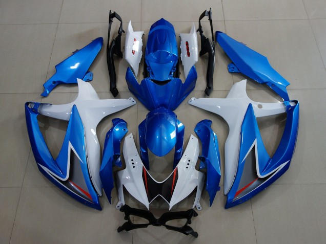 Bleu Métallisé & Blanc 08-10 Suzuki GSXR 600-750 Carénage Moto Bleu Métallisé & Blanc 08-10 Suzuki GSXR 600-750 Carénage Moto