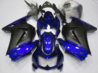 Bleu & Noir Mat 08-12 Kawasaki Ninja 250 Carénage Moto