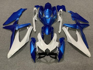 Bleu Perle & Blanc 08-10 Suzuki GSXR 600-750 Carénage Moto
