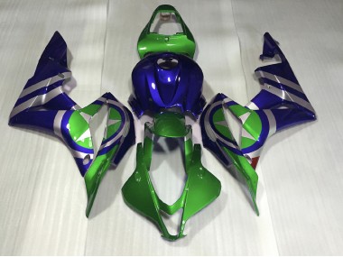 Bleu Vert Captain America 07-08 Honda CBR600RR Carénage Moto