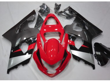 Brillant Rouge & Argent 04-05 Suzuki GSXR 600-750 Carénage Moto