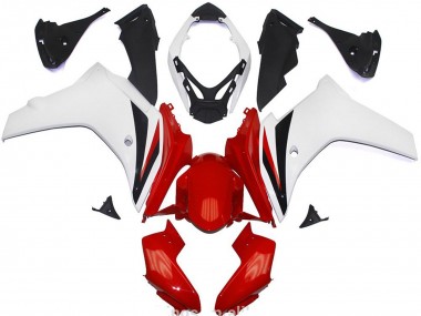 Brillant Rouge & Blanc 11-12 Honda CBR600F Carénage Moto