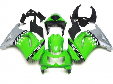 Chèque Vert & Noir 08-12 Kawasaki Ninja 250 Carénage Moto