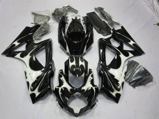 Conception Noir & Blanc 08-10 Suzuki GSXR 600-750 Carénage Moto