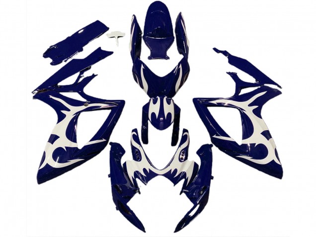 Design Bleu Foncé & Blanc 06-07 Suzuki GSXR 600-750 Carénage Moto Design Bleu Foncé & Blanc 06-07 Suzuki GSXR 600-750 Carénage Moto