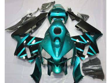 Design Bleu Sarcelle & Noir Brillant 05-06 Honda CBR600RR Carénage Moto