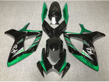 Design Vert Brillant & Noir 06-07 Suzuki GSXR 600-750 Carénage Moto