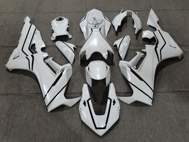 Doublure Blanc Nacré & Noir 17-23 Honda CBR1000RR Carénage Moto Doublure Blanc Nacré & Noir 17-23 Honda CBR1000RR Carénage Moto
