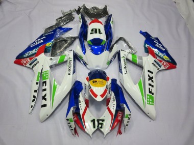 Fixi Bleu 08-10 Suzuki GSXR 600-750 Carénage Moto