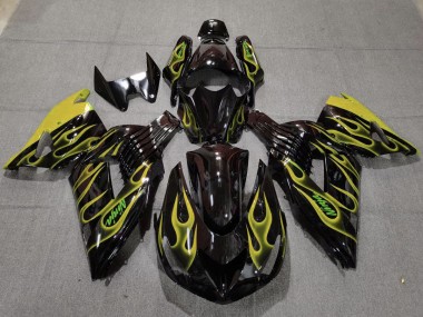Giallo Fiamma 06-11 Kawasaki ZX14R Carénage Moto