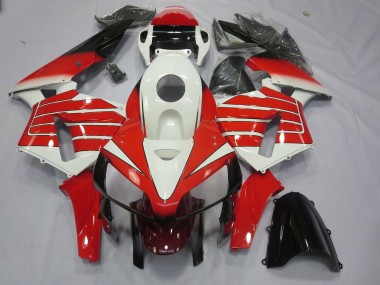 Grandes Rayures Rouges & Blanches 05-06 Honda CBR600RR Carénage Moto