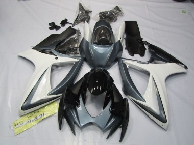 Gris & Blanc 06-07 Suzuki GSXR 600-750 Carénage Moto