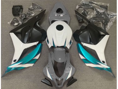 Gris Brillant Blanc & Bleu Clair 09-12 Honda CBR600RR Carénage Moto