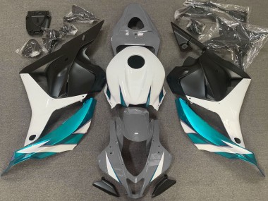 Gris Brillant Blanc & Bleu Clair 09-12 Honda CBR600RR Carénage Moto