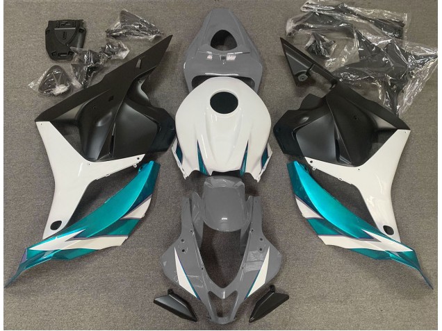 Gris Brillant Blanc & Bleu Clair 09-12 Honda CBR600RR Carénage Moto Gris Brillant Blanc & Bleu Clair 09-12 Honda CBR600RR Carénage Moto