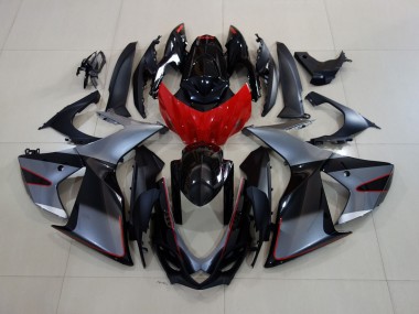 Gris Brillant / Noir Avec Rouge 11-24 Suzuki GSXR 600-750 Carénage Moto