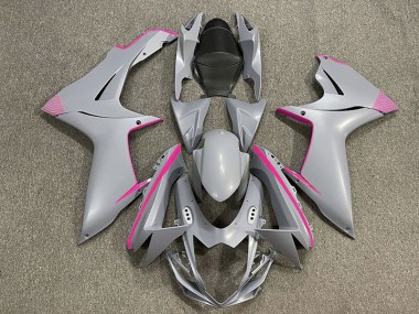 Gris Nardo Mat & Accents Roses 11-24 Suzuki GSXR 600-750 Carénage Moto